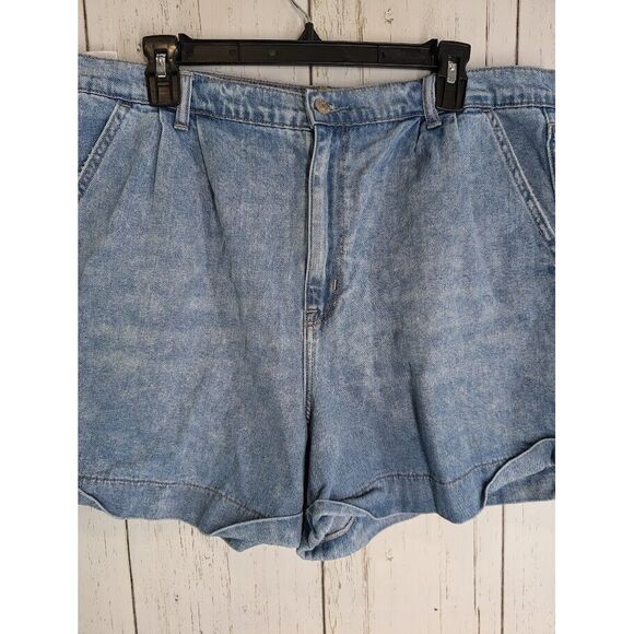 American Eagle Size 18 Blue‎ Denim Roll Cuff Preppy Womens Casual Summer Shorts - Picture 3 of 7